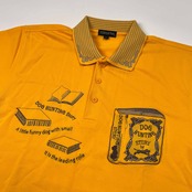 美品 DOGHUNTING ドッグハンティング BOOK刺繍 ポケット付き 半袖 ポロシャツ サイズ L /メンズ/山吹イエロー系