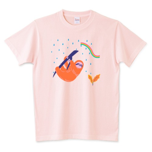 ナマケモノ / Tシャツ - ライトピンク
