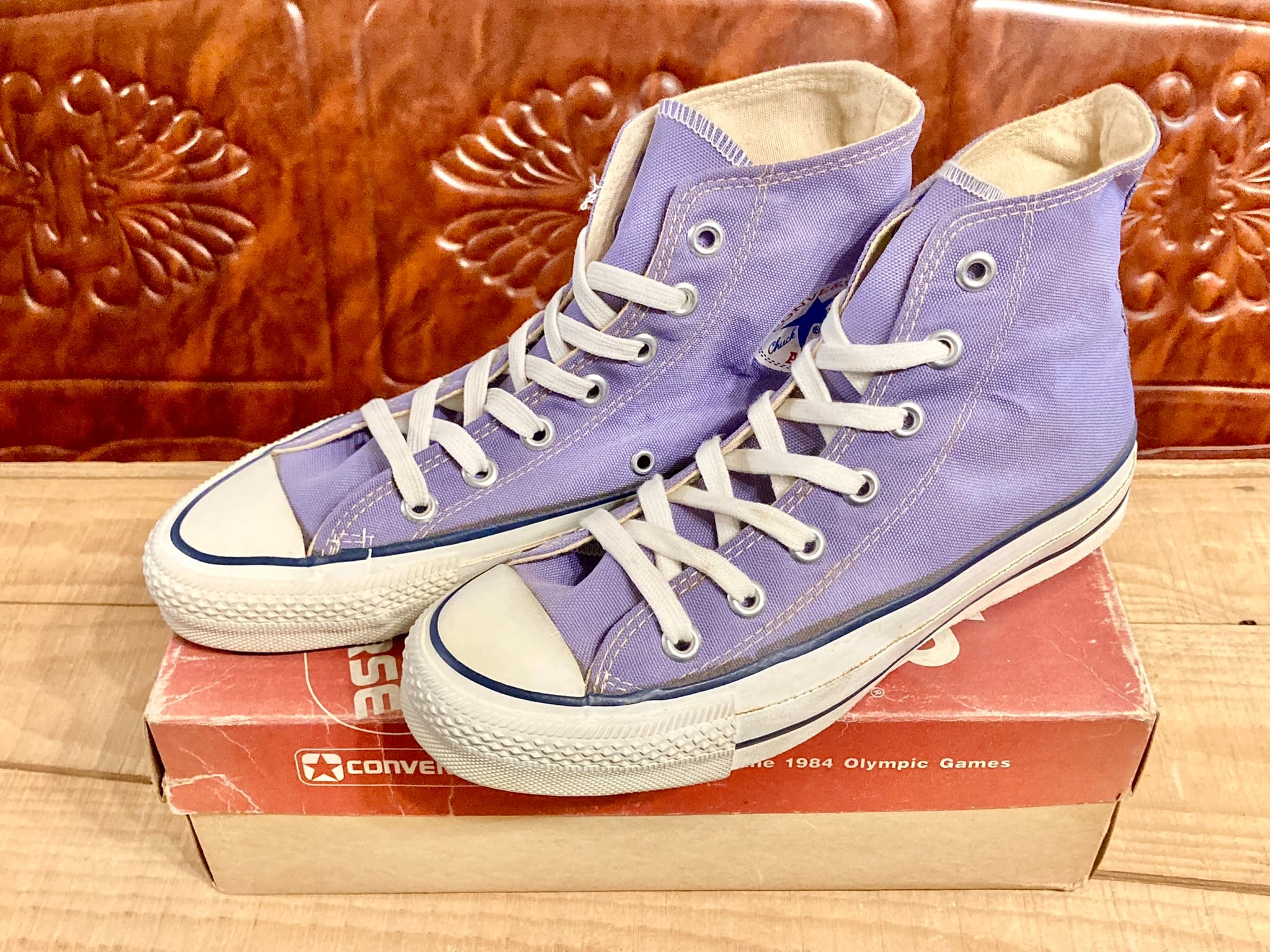 converse(コンバース) ALL STAR(オールスター)Hi LILAC 右足 WOMEN'S 7.5 24.5cm、左足 MENS 4.5 23.5cm 90s USA 235