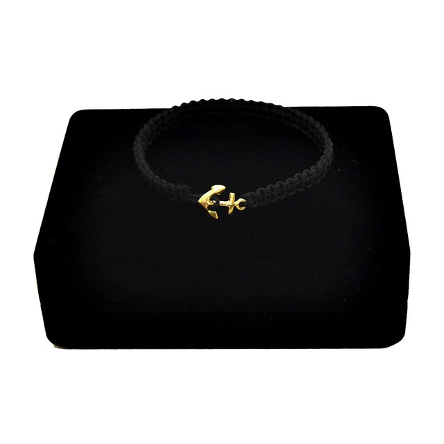 【無料ギフト包装/送料無料/限定】K18 Gold Premium Anchor Bracelet / Anklet Black×Black【品番 17S2010】