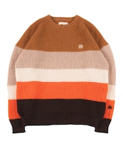 【#Re:room】WOOL COLOR BORDER MOHAIR CREW KNIT［REK113］