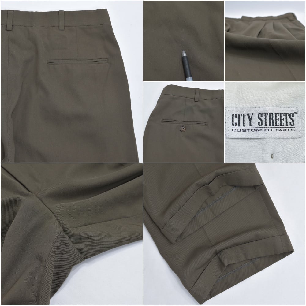 90s CITY STREETS シティストリート ワイド 3タック スラックス パンツ