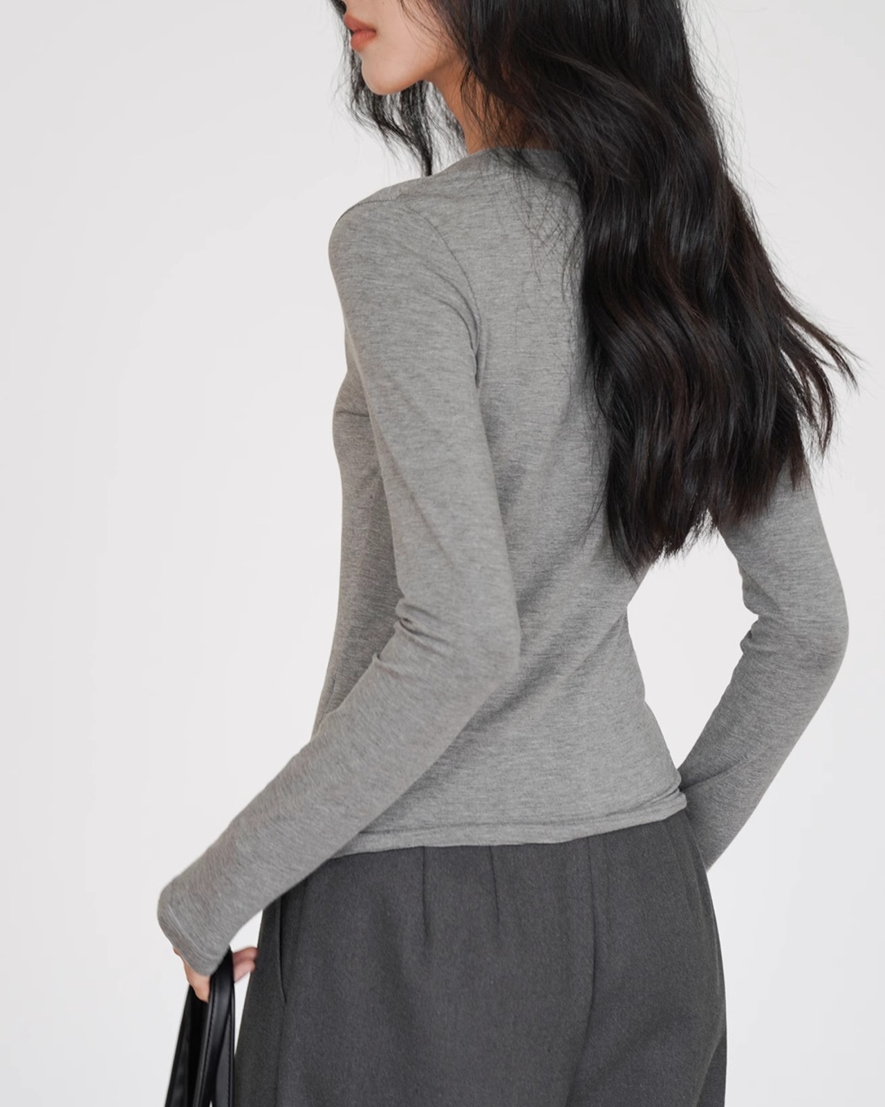 Round neck slim fit Top　T20173