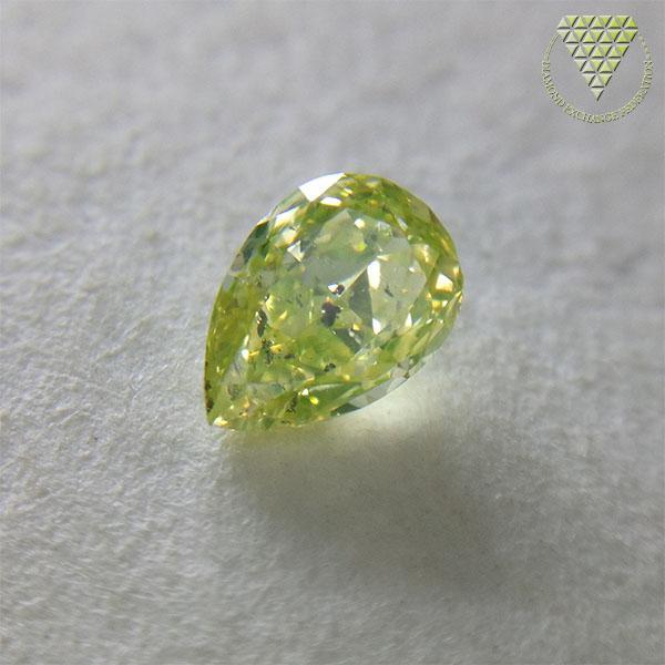 0.222ct   イエロー系　天然ダイヤモンド　ペアシェイプ　ルース