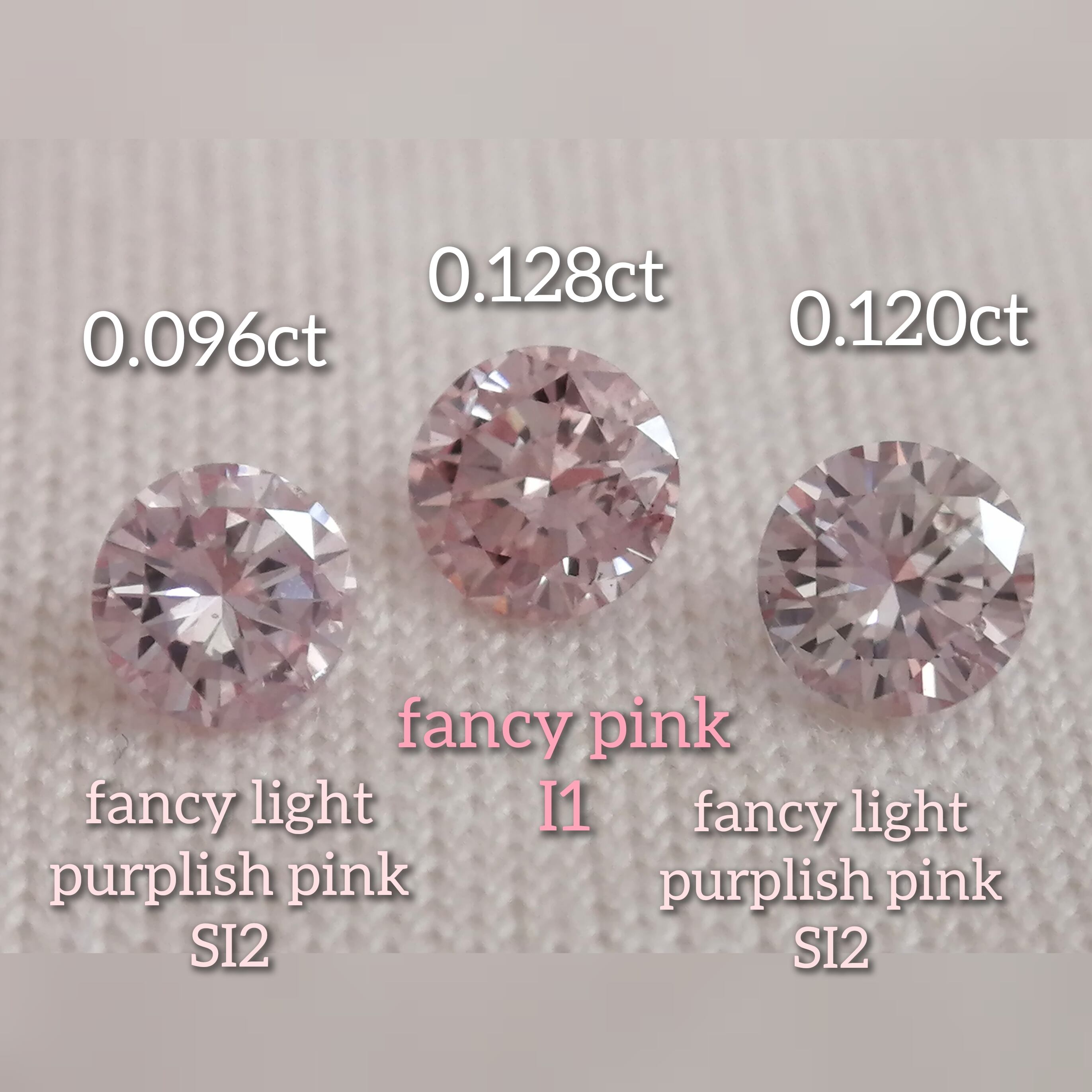 天然ピンクダイヤ FANCY PINK I-1 0.086ctソーティング付き-