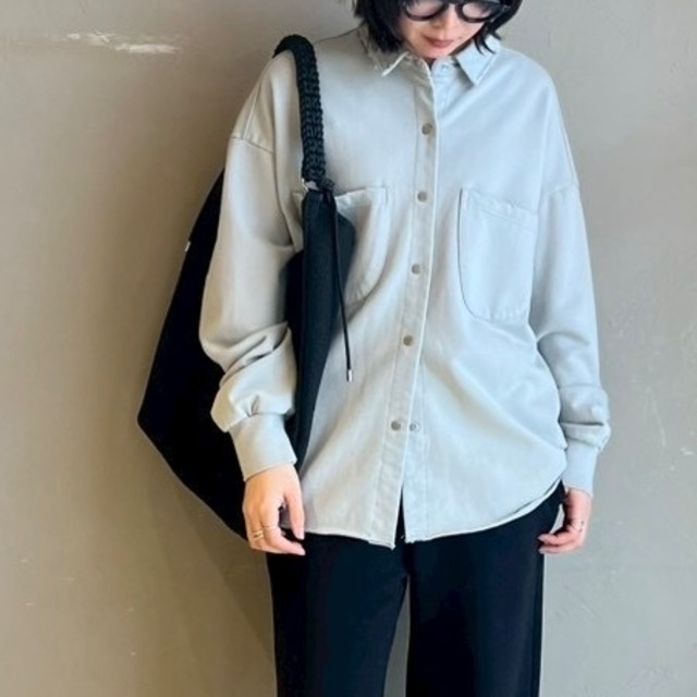 【 Pauline Bleu 】クリーン裏毛シャツジャケット