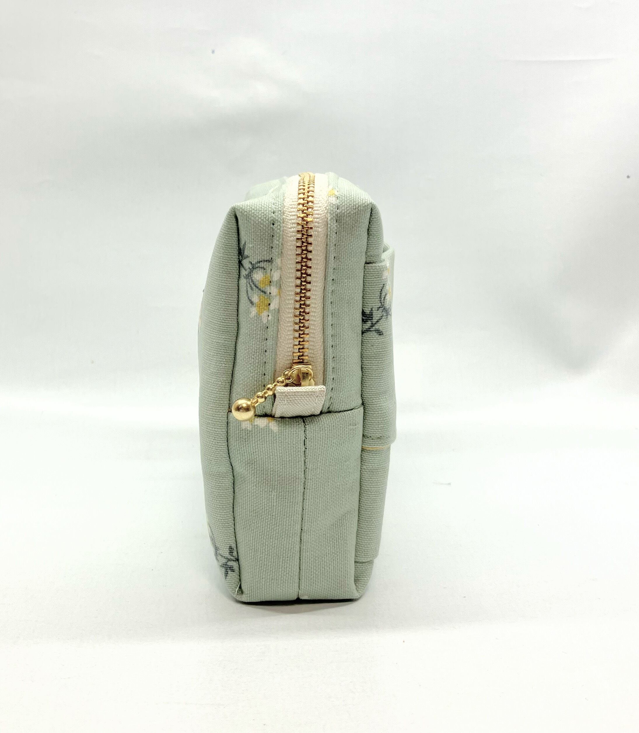 ポケットティッシュケース付き スクエアポーチ ミントフラワー