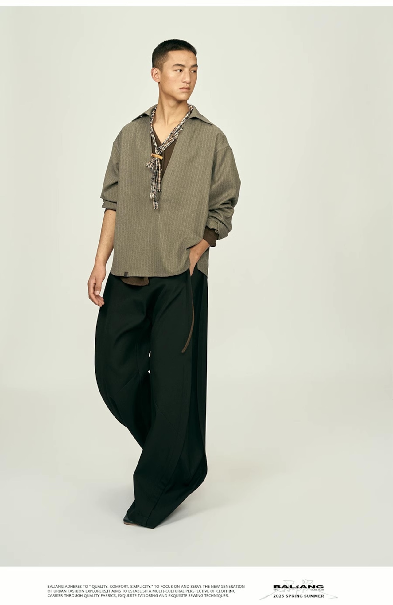 BALIANG Curved Wide Pants