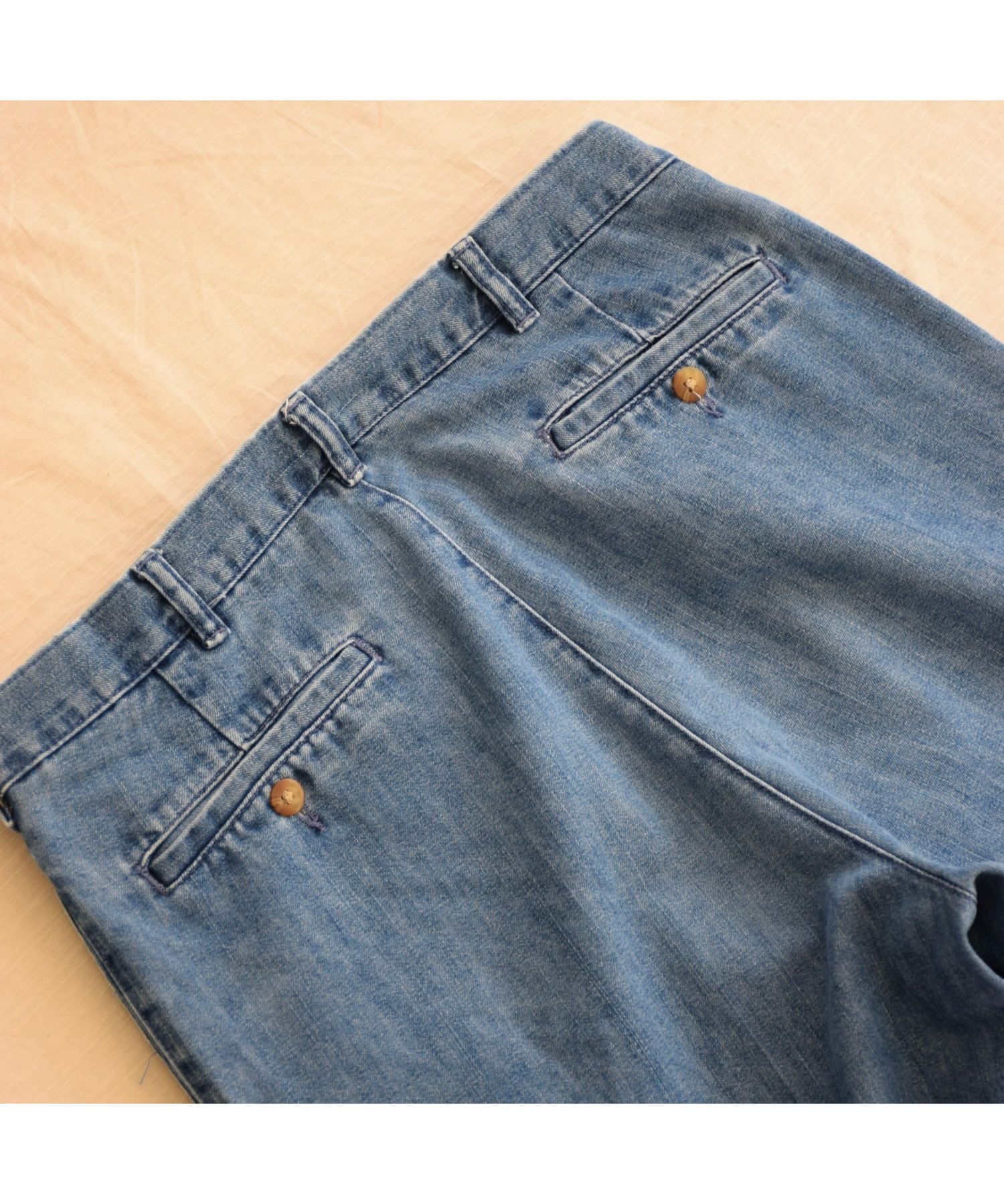 90's 2タックデニムスラックス メンズW34L30 ブルー トラウザーズ 古着
