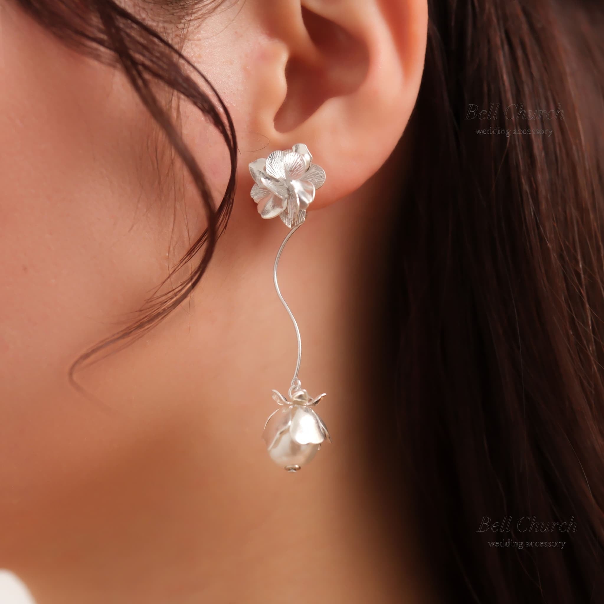 ウェディング ピアス イヤリング｜ニッケルフリー ロングピアス 揺れる