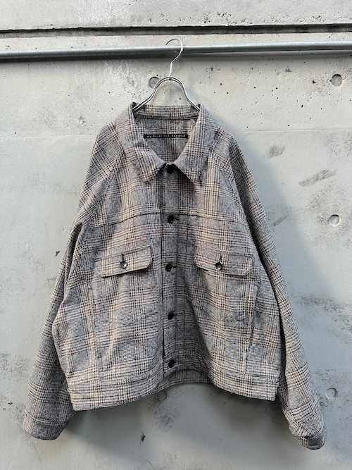 『my beautiful landlet』COTTON TWEED RAGLAN BIG JACKET / BEIGE/CHECK