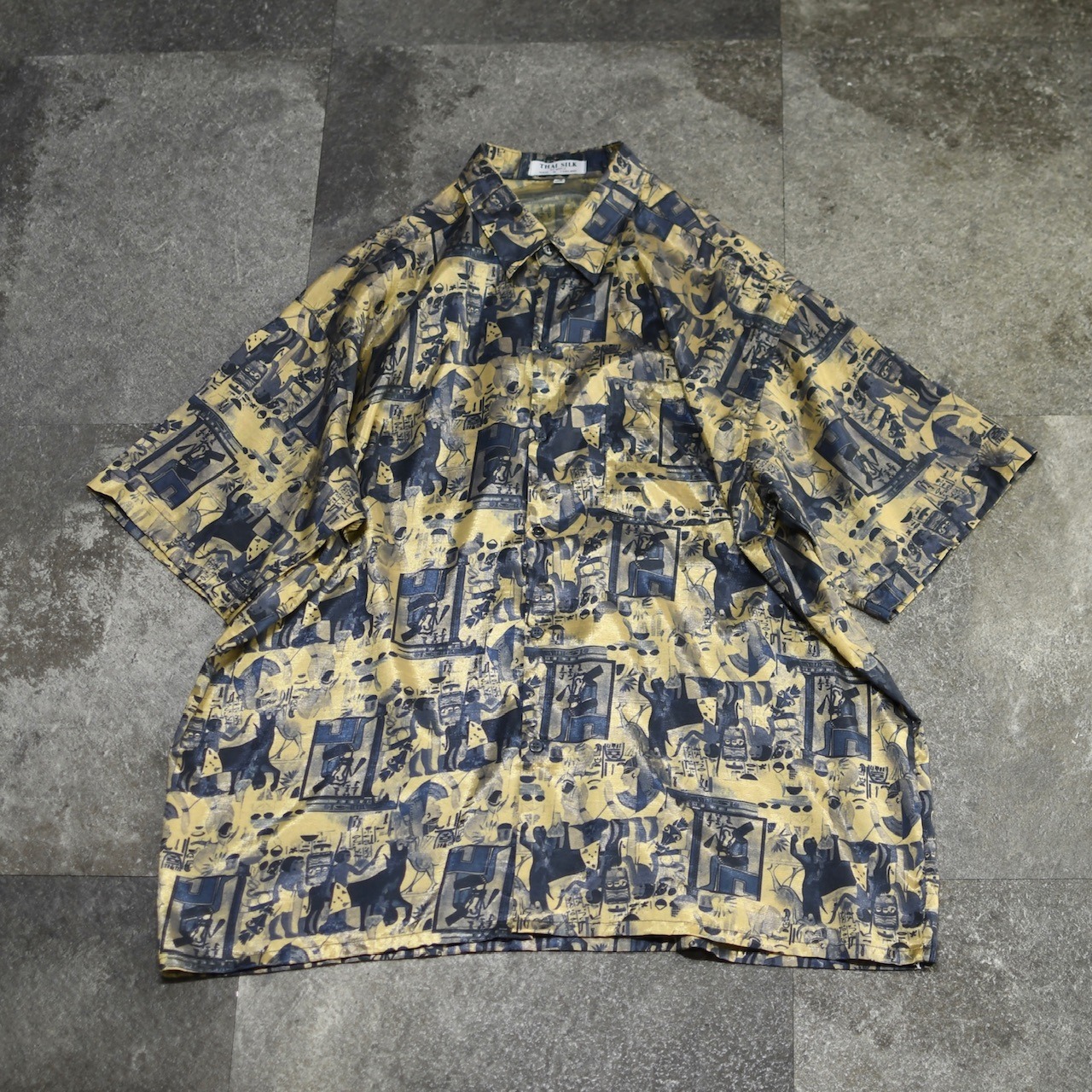 Egypt pattern thai silk shirt