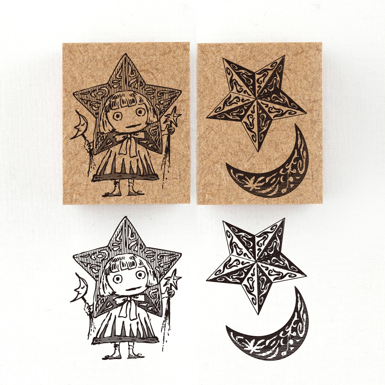 4/15 12:00~販売『星の精霊』物に宿る精霊オブジャニマ達のスタンプ 幸福の精霊シリーズ　26×34mm