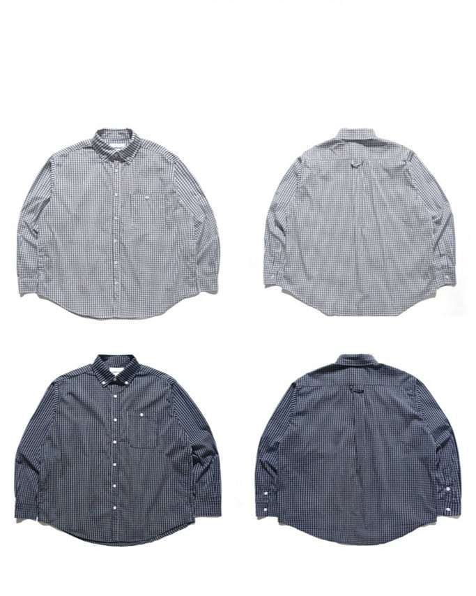 Button-down Check Pattern Long Sleeve Shirt x01377 | XPOSE