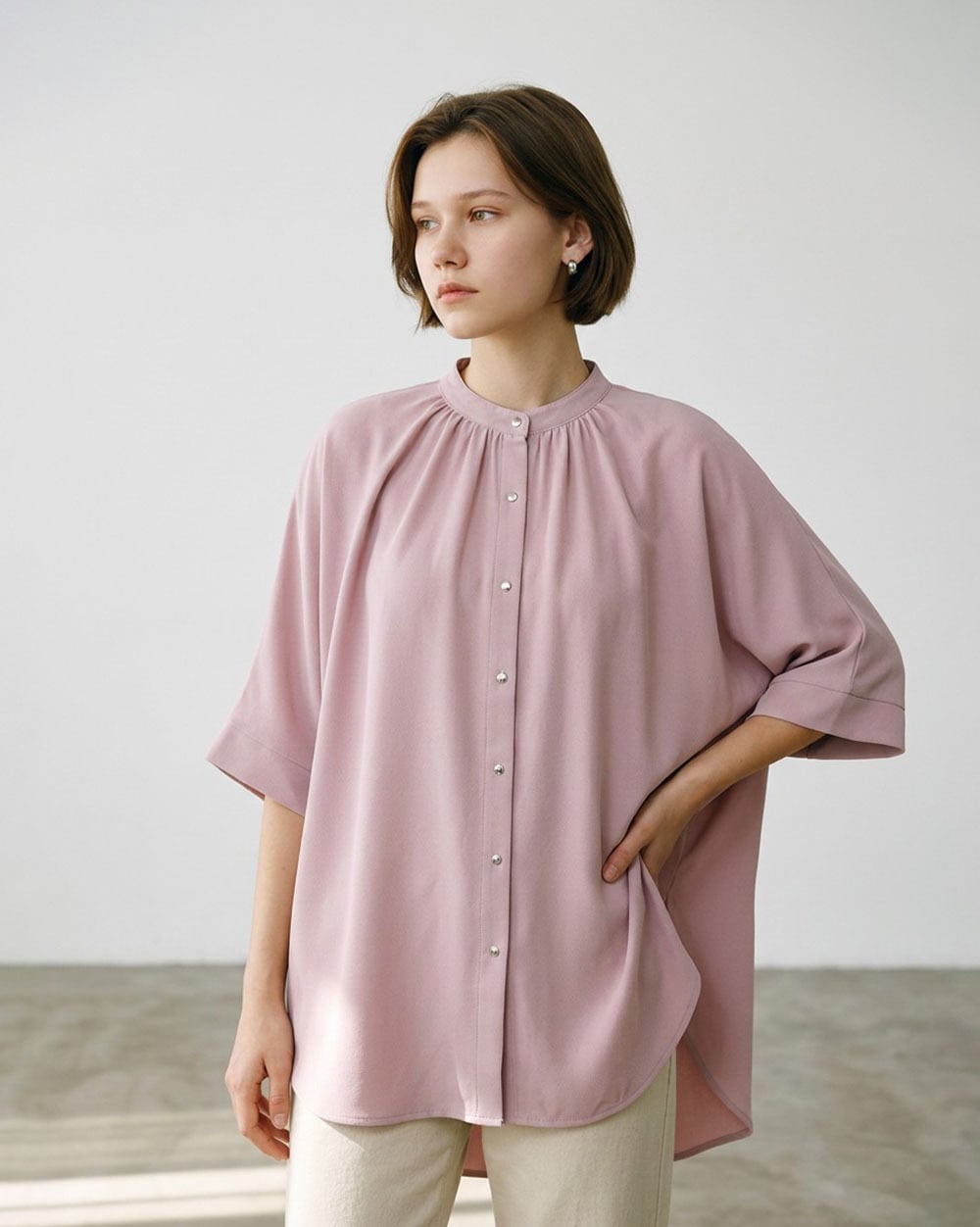 【極美品】ASEEDONCLOUD　ピンタック　スタンドカラーシャツ　ドルマン 2026S/S ドルマンスタンドカラーシャツ no.7613297 | BOOGIE-WOOGIE