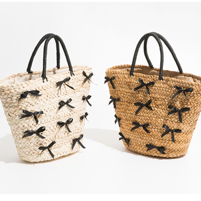 Ribbon decorative basket bag A1017