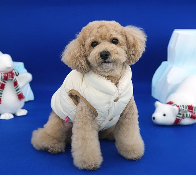 northpole padding S ~ 2XL 2color  /  犬服 アウター 冬 ハーネス ダウン ベスト 暖かい ドッグウェア 小型犬 中型犬 大型犬 アウター フリース 寒さ対策 お出かけ 犬の服 ハーネス一体型 防寒 暖かい outer40