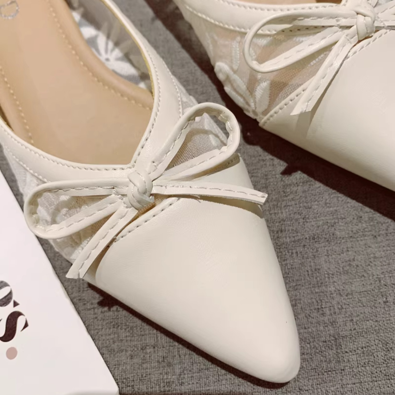 シアーチュー ル リボン フラットパンプス ポインテッドトゥ 00183・画像5