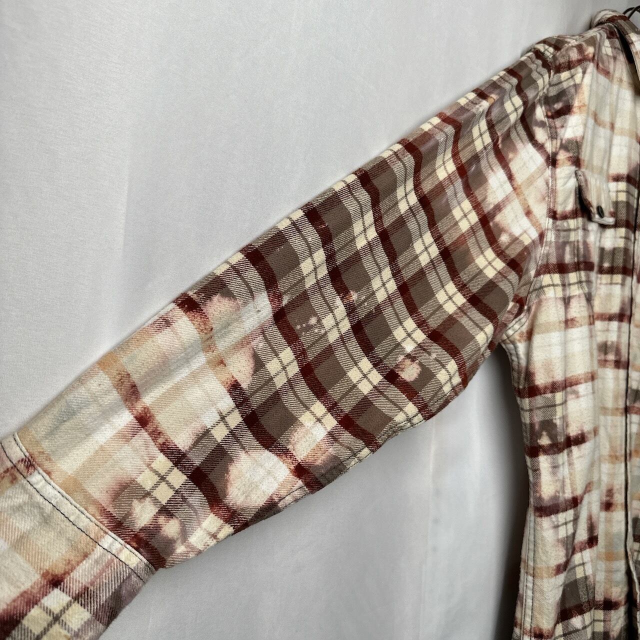 古着 00's ネイバーフッド チェック ネルシャツ ヘビネル 白 ブラウン メンズ・ネルシャツ - 古着 通販 ヴィンテージ 古着屋 Dracaena ドラセナ