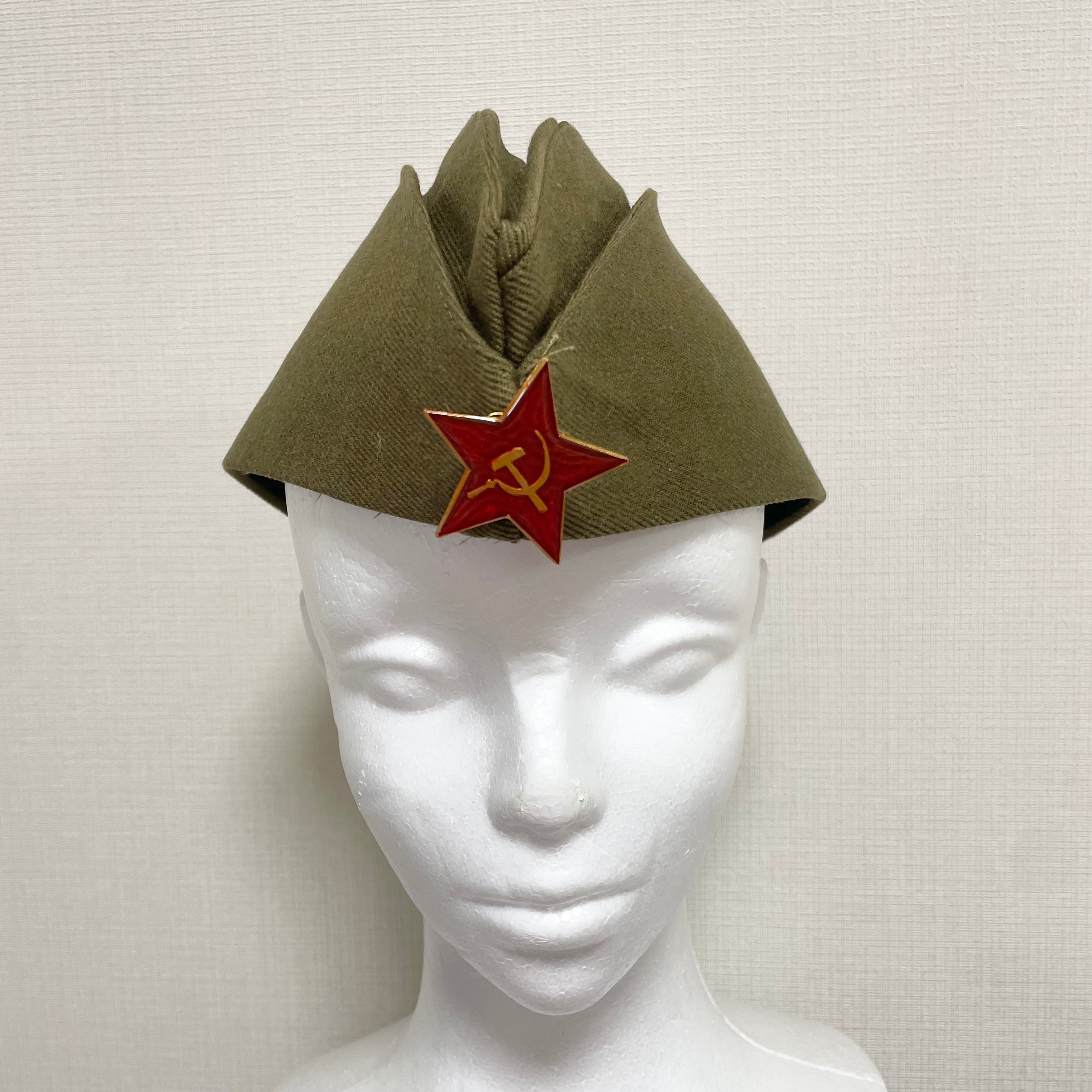 ソ連軍 ピロートカ 略帽 58cm 帽章 スタンプ付き USSR Soviet Style