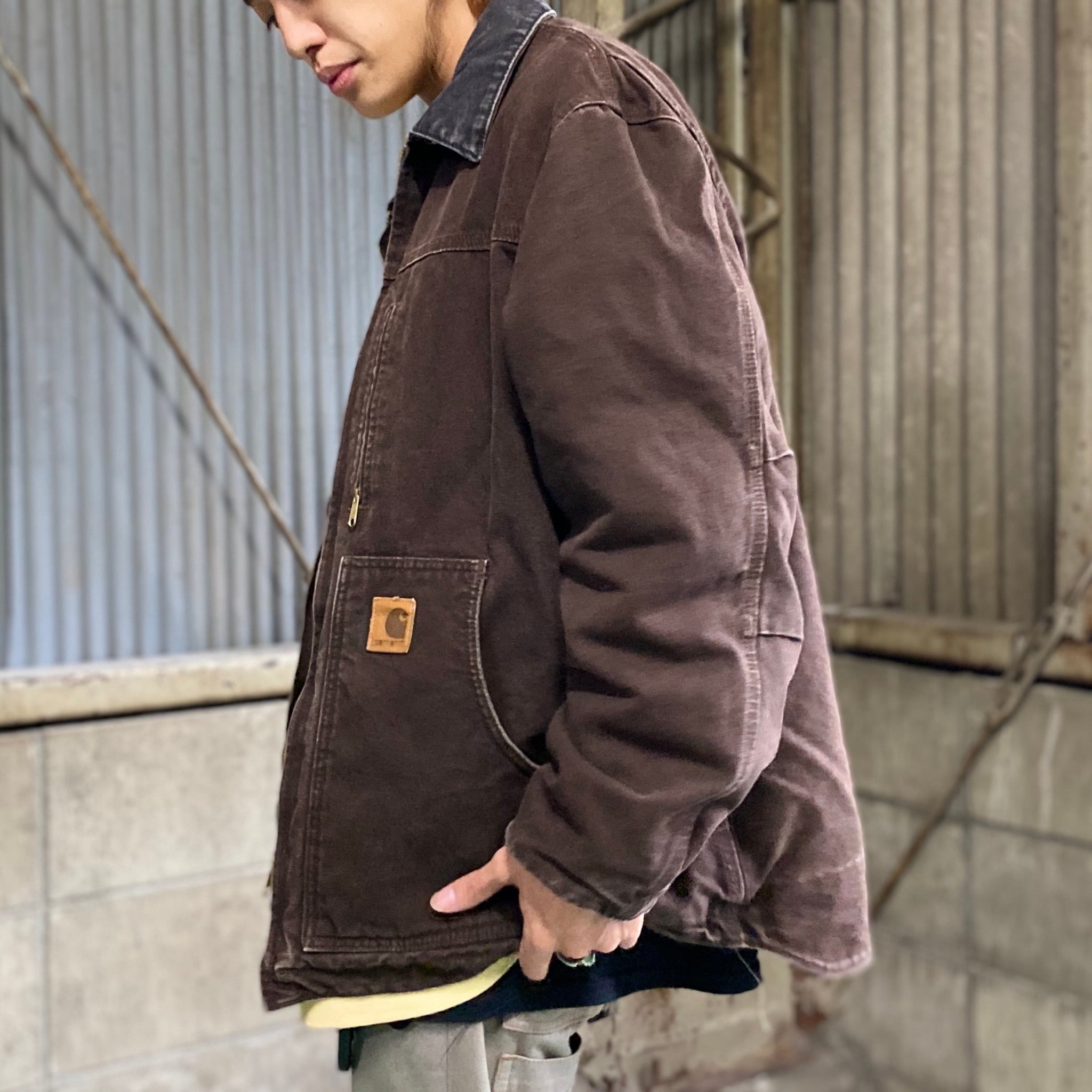 carhartt 裏ボア ジャケット チェックシャツ-