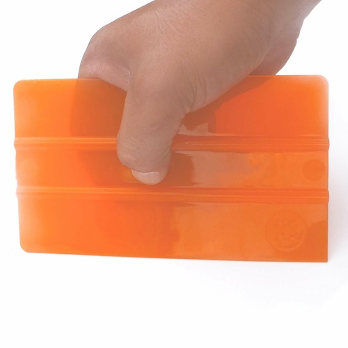 大判 スケルトン 半透明オレンジBIGスキージー W160㎜ｘH90㎜大型 高級ウールブラックフェルト付 オレンジ色