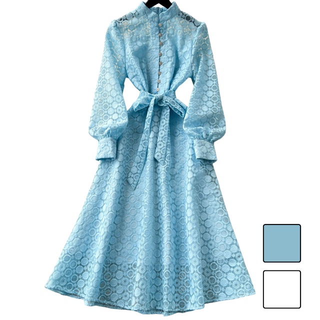 セレーヌサークルレースワンピース 2color L2119