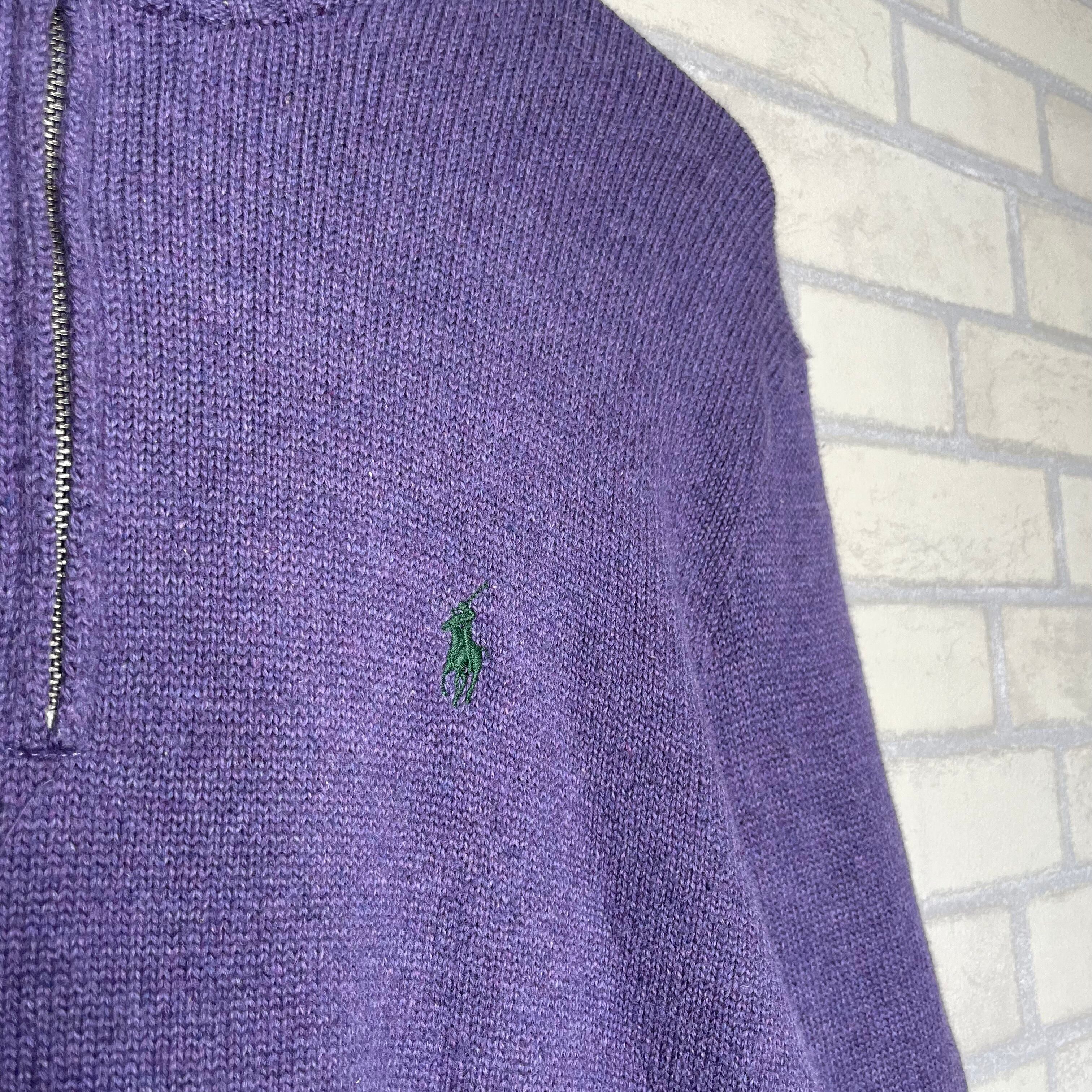 Polo By Ralph Lauren ハーフジップニット M（L相当） パープル 