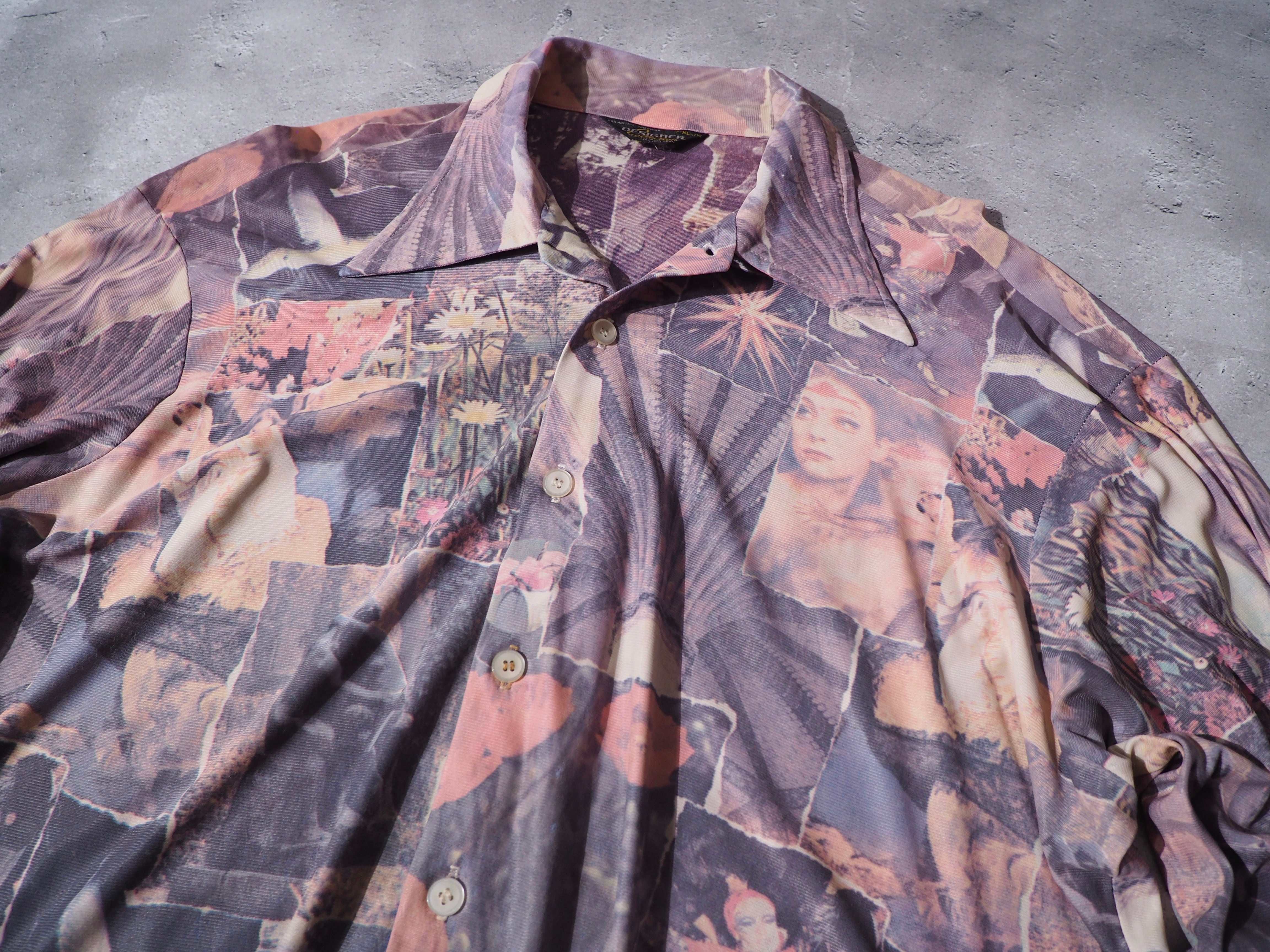 1970s Designer photo printed Design vintage shirt