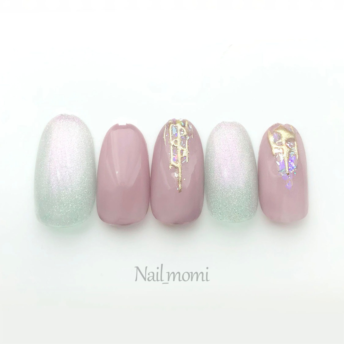 ネイルチップ/紫 パープル マグネット ニュアンス | Nail_momi