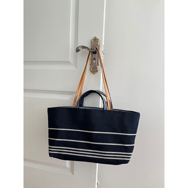 Striped 2-way canvas tote bag　G135