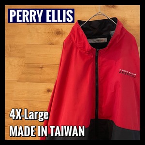【PERRY ELLIS】ブルゾン ジャケット ジャンパー バックロゴ 刺繍ロゴ 4X ビッグシルエット アメリカ古着