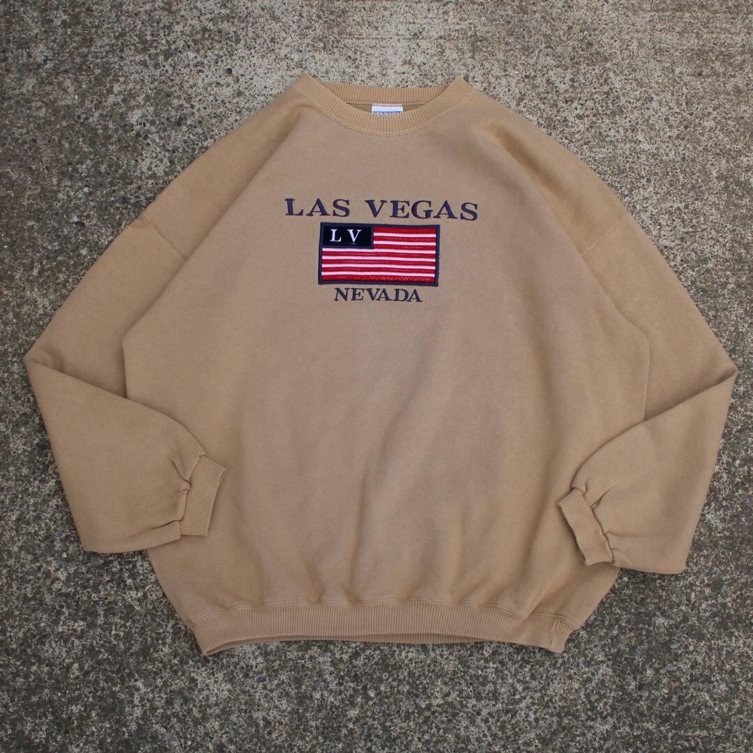 【XLサイズ】~00's ネバダ州ラスベガス刺繍 ボックスシルエット 古着 スウェット