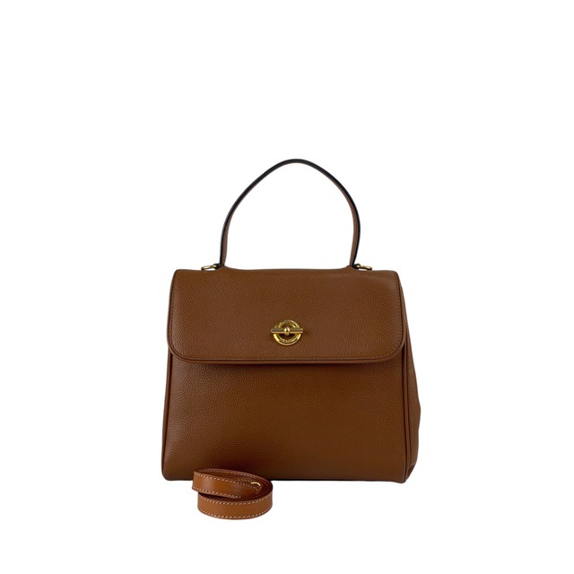 CELINE セリーヌ ショルダーバッグ ブラウン マンテル レザー 2WAY ハンドバッグ vintage ヴィンテージ オールド p67n53