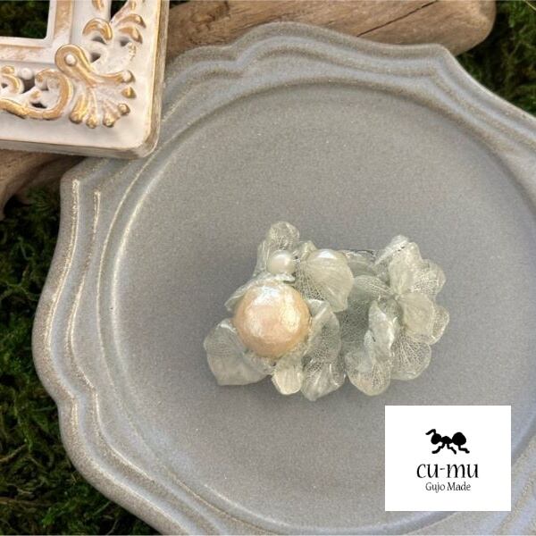 cu-mu クム 本物のあじさい 時を閉じ込めたブローチ ♯03 AZ-023