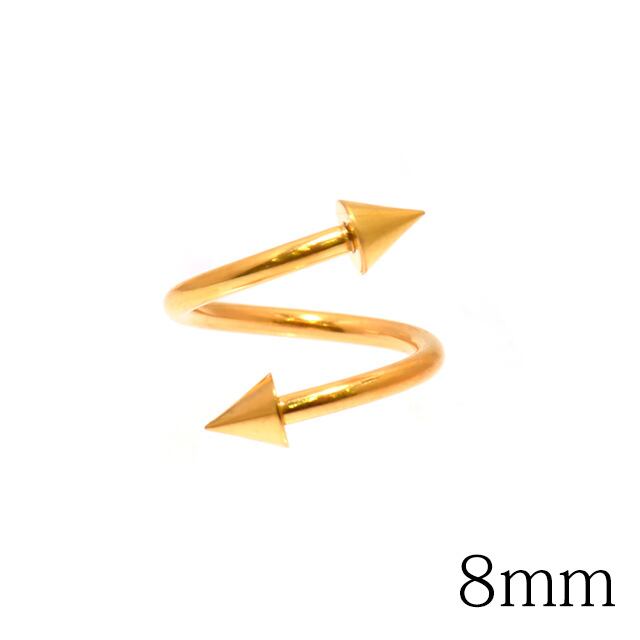 スパイラルバーベル 14g ボディピアス 軟骨ピアス ステンレスピアス