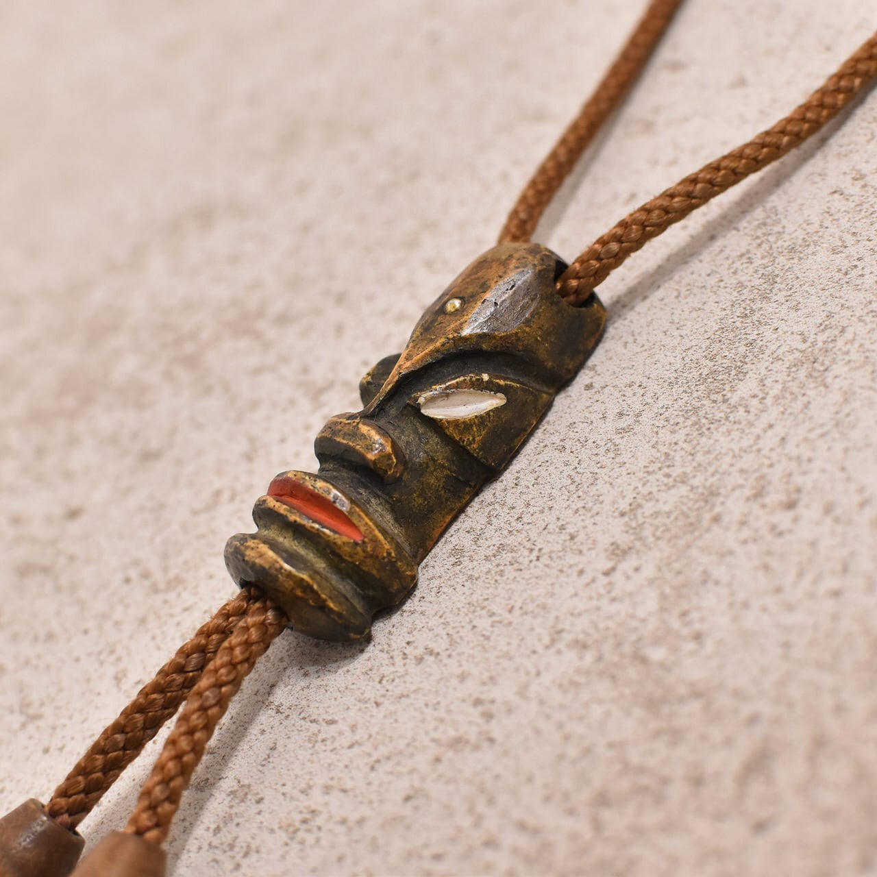 Ethnic face design loop tie | 古着屋 grin days memory 【公式 Ethnic face design loop tie | 古着屋 grin days memory 【公式