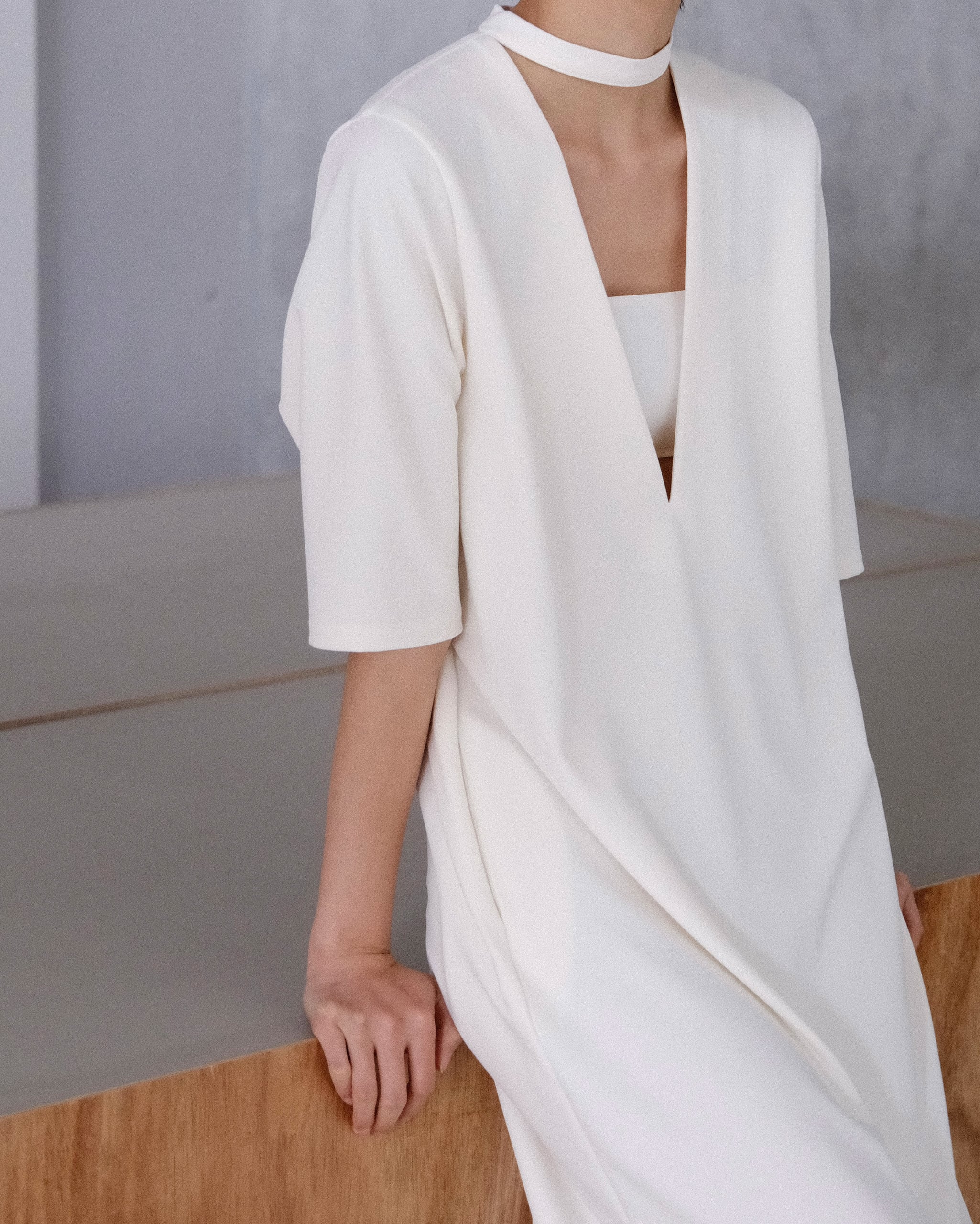 bowtie V-neck one-piece -made in japan- | aéré
