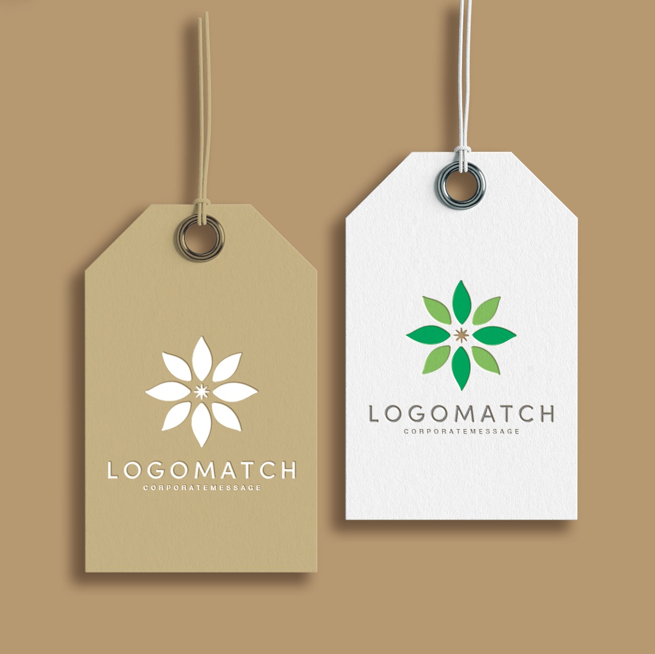 自然との共生と未来を照らす花のロゴ