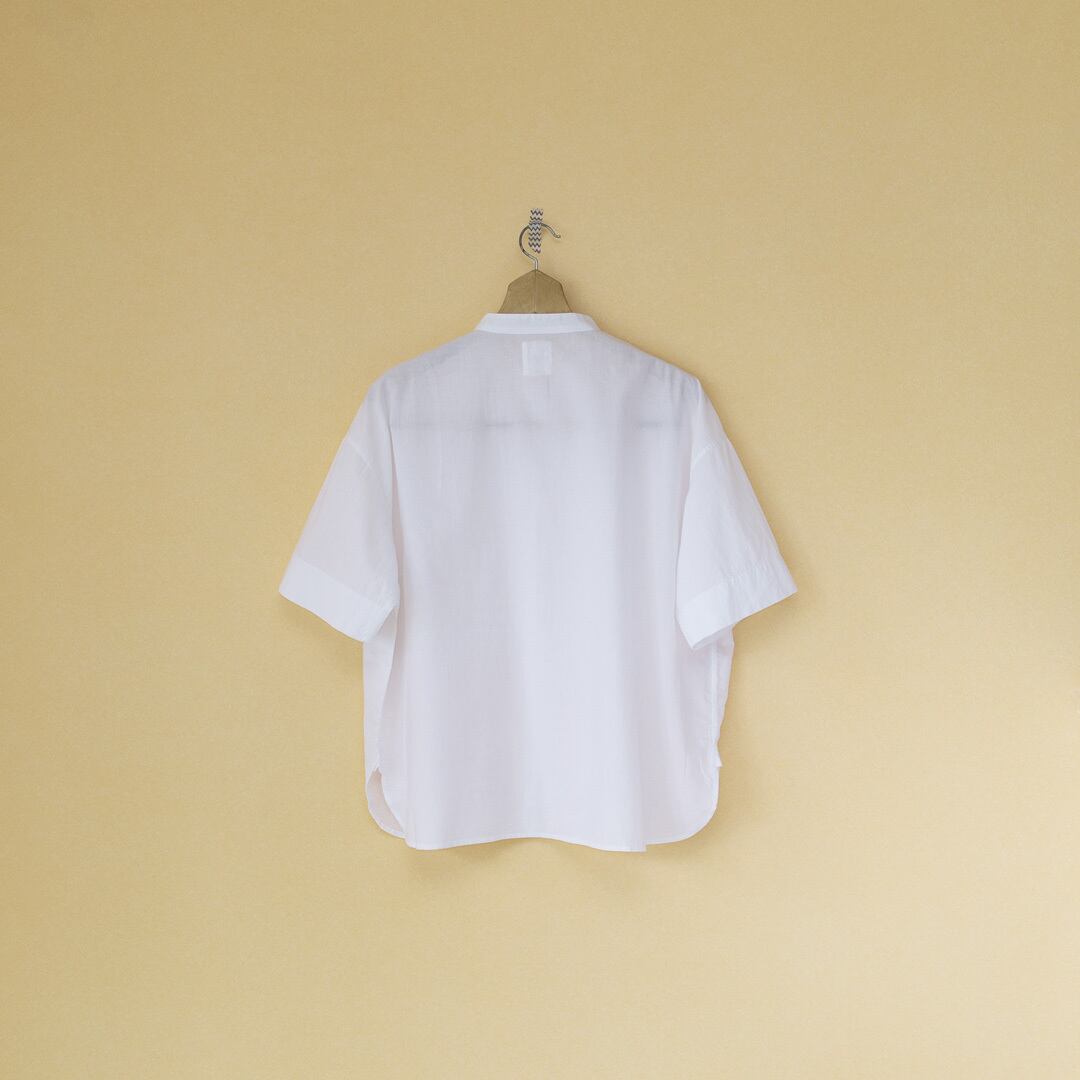 maison de soil　メゾンドソイル　banded collar S/SL EMB shirt　バンドカラー刺繍半袖シャツ