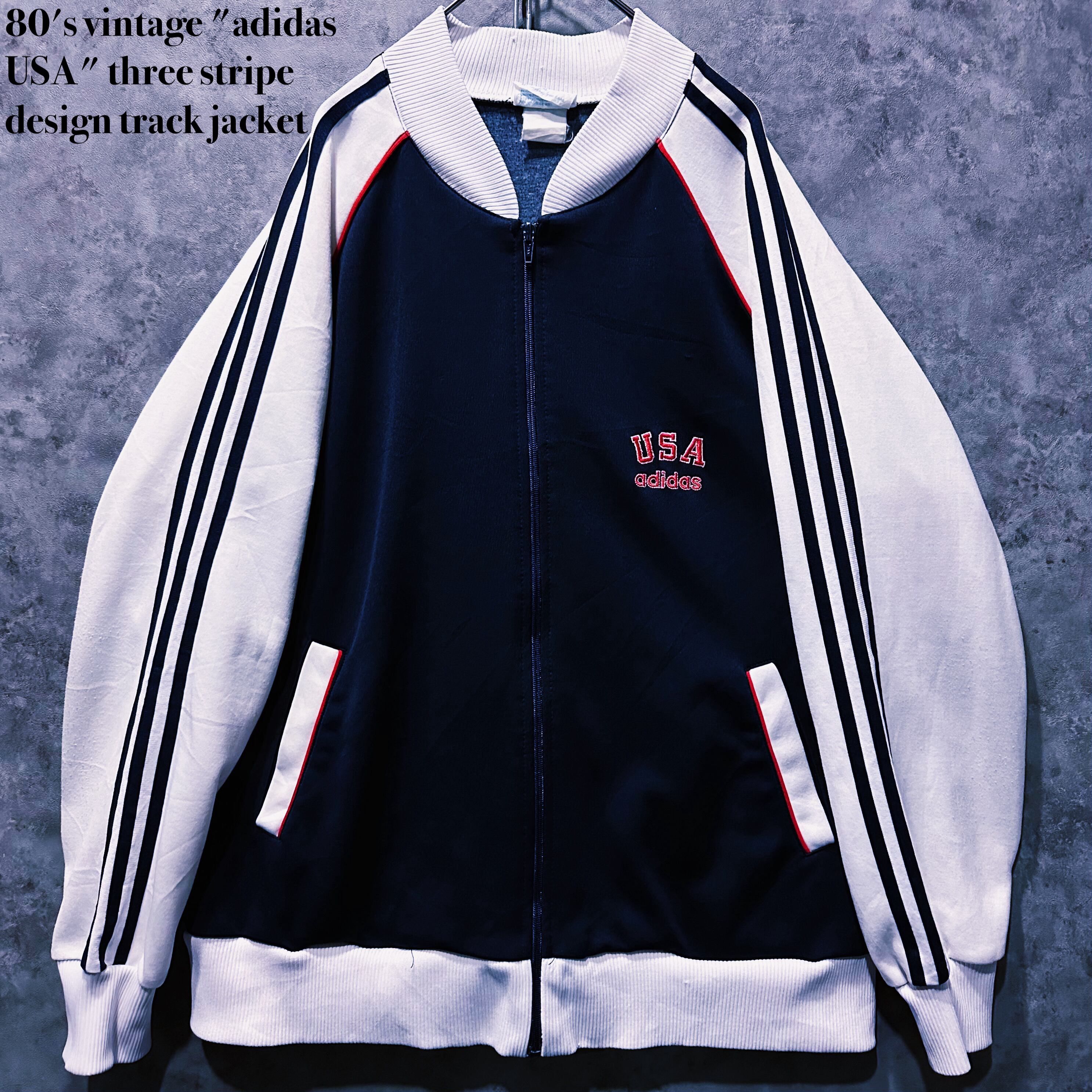【doppio】80's vintage "adidas USA" three stripe design track jacket