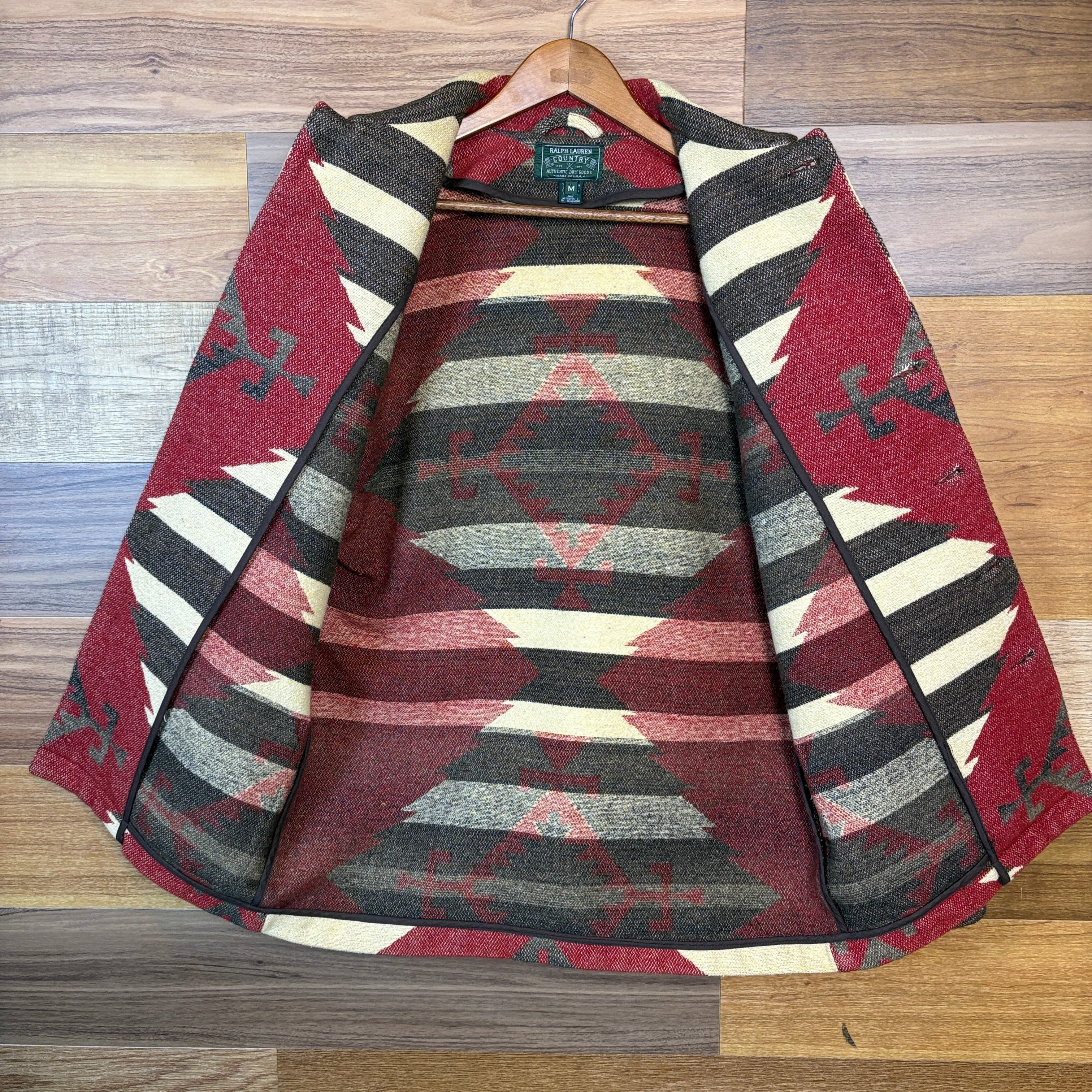 USA製 90s Ralph Lauren POLO COUNTRY ネイティブ柄 ラグジャケット