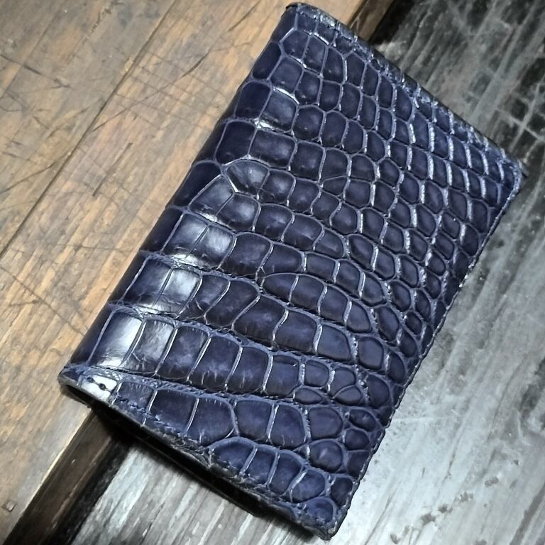 藍錆藍鉄スモールクロコダイル名刺入れ | FREAK LEATHER ARTISAN