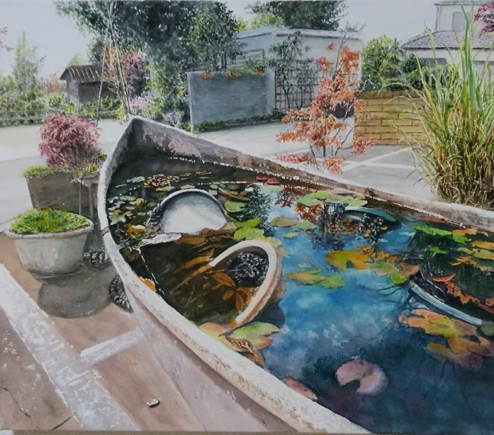 水彩画 風景画 画題「不揃いのオブジェ」 | yamakasumi56