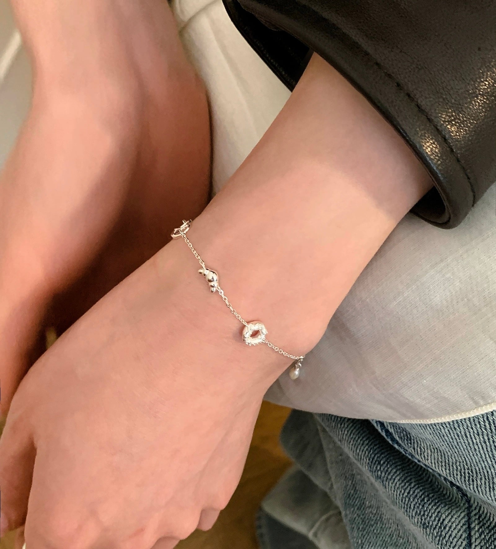sliver 925 bread bracelet /パンモチーフ かわいい ブレスレット