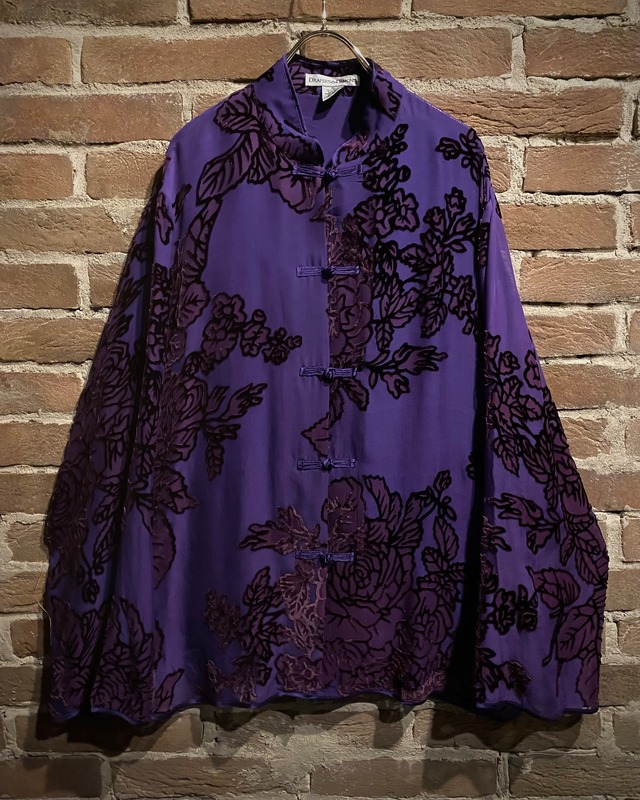 【Caka act3】Beautiful Flower Pattern Vintage Loose China Shirt