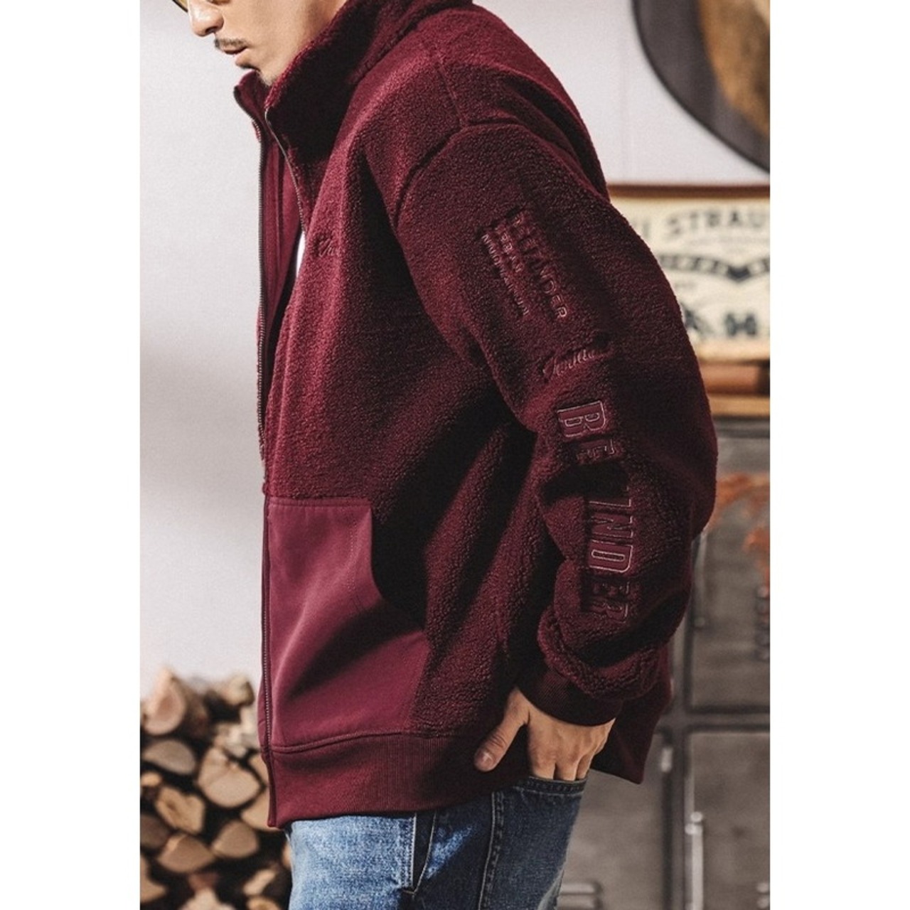 Long Sleeve Color Block Zip-Up Blouson ◇3color H0919