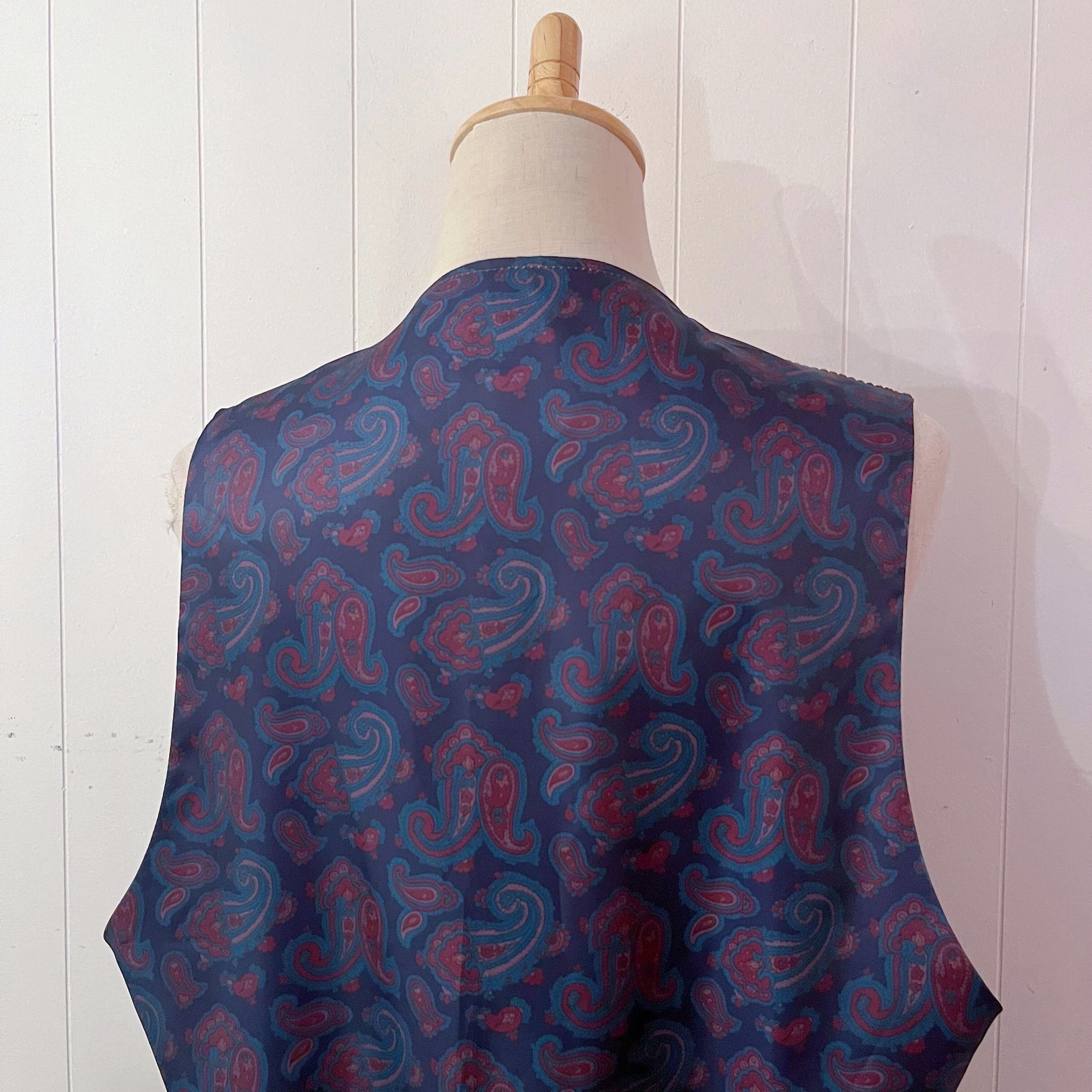 brown corduroy paisley liner vest