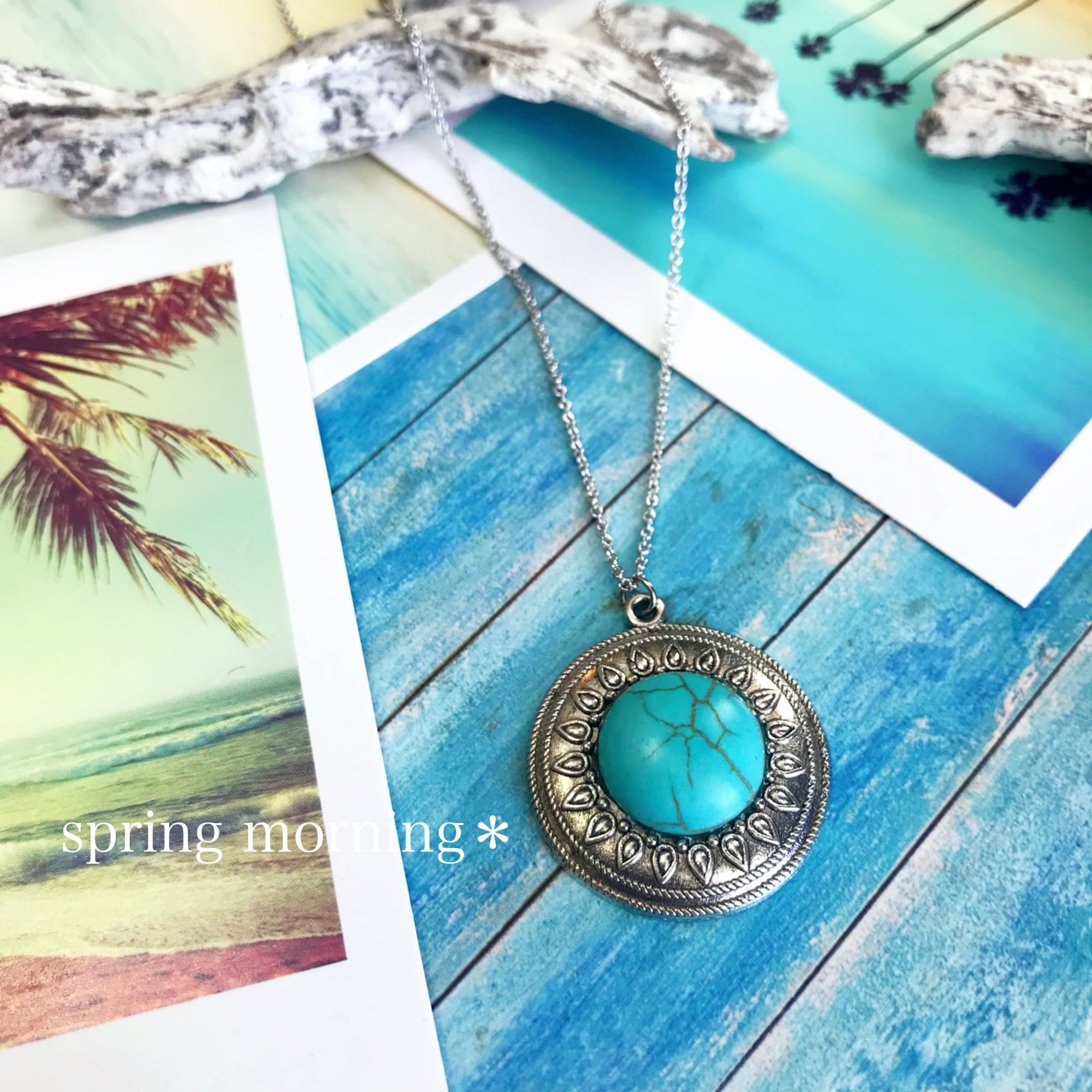 ヴィンテージ風ターコイズネックレス | spring morning＊はるのあさ