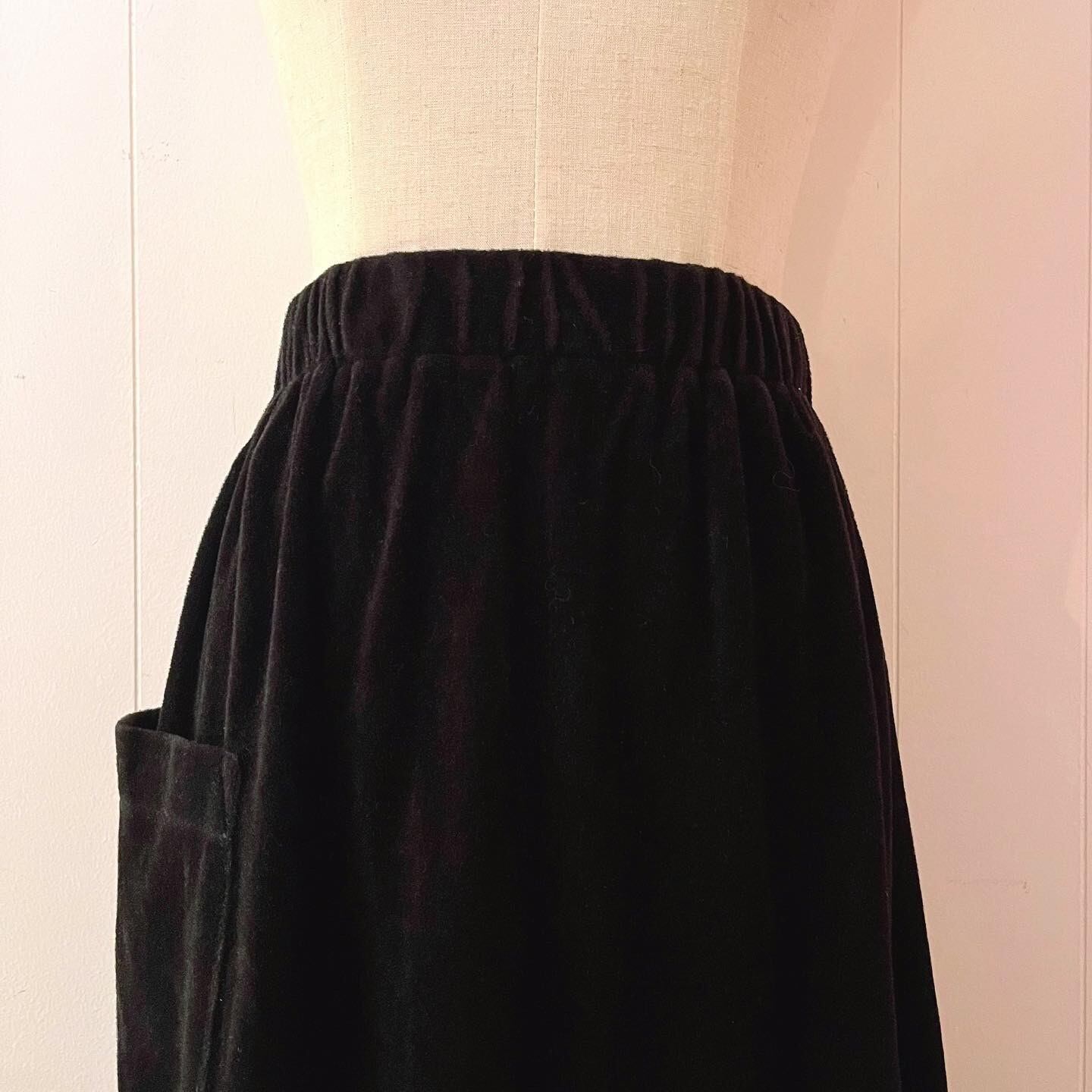 black velours △ patchwork skirt